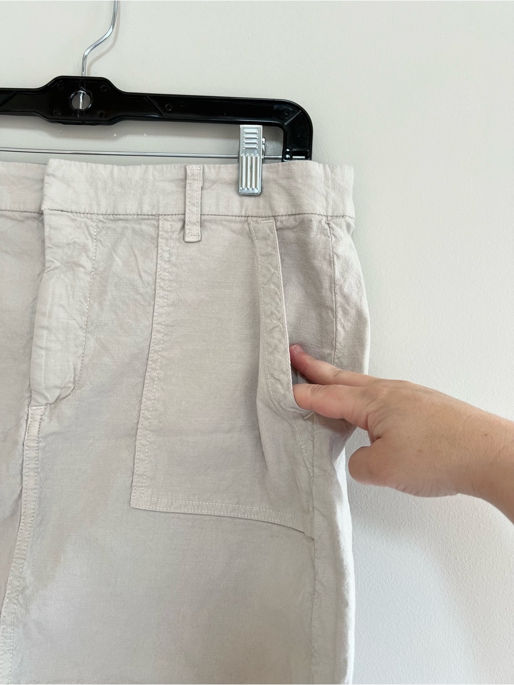 Frank & Eileen Italian Performance Linen Jameson Utility Skirt Pockets, size 10 - Picture 5 of 12